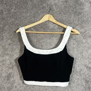 Lulus Women's Small Totally Sensational Black Color Block Sleeveless Crop Top
